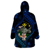 Hawaii Turtle Plumeria Flower Fanciful Wearable Blanket Hoodie LT03 - Polynesian Pride