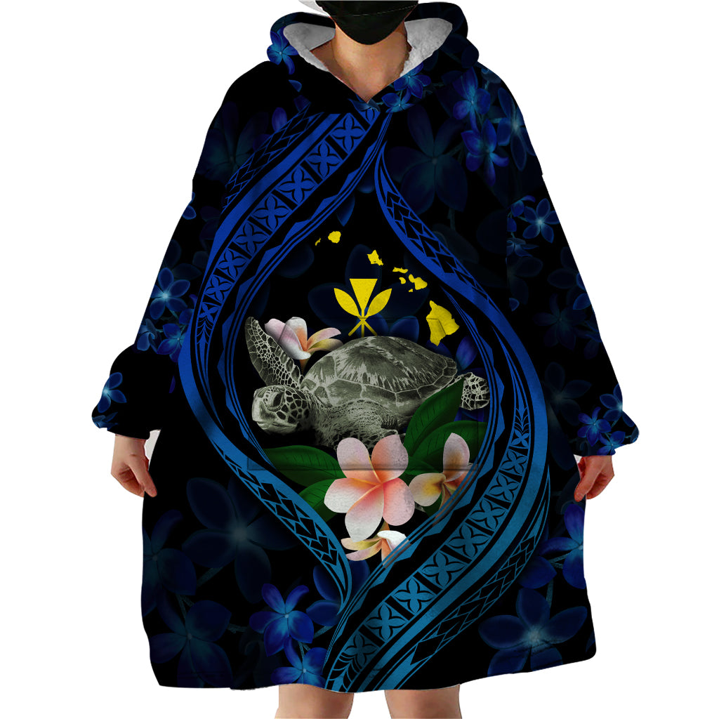 Hawaii Turtle Plumeria Flower Fanciful Wearable Blanket Hoodie LT03 - Polynesian Pride