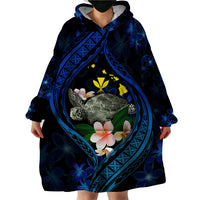 Hawaii Turtle Plumeria Flower Fanciful Wearable Blanket Hoodie LT03 - Polynesian Pride