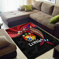 Tonga Emancipation Day Area Rug Ngatu Humpback Whale Polynesian Flower LT03 - Polynesian Pride