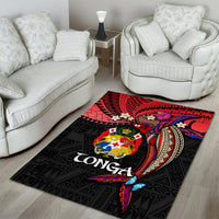 Tonga Emancipation Day Area Rug Ngatu Humpback Whale Polynesian Flower LT03 - Polynesian Pride