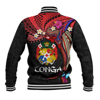 Tonga Emancipation Day Baseball Jacket Ngatu Humpback Whale Polynesian Flower LT03 - Polynesian Pride