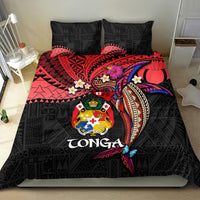 Tonga Emancipation Day Bedding Set Ngatu Humpback Whale Polynesian Flower LT03 - Polynesian Pride