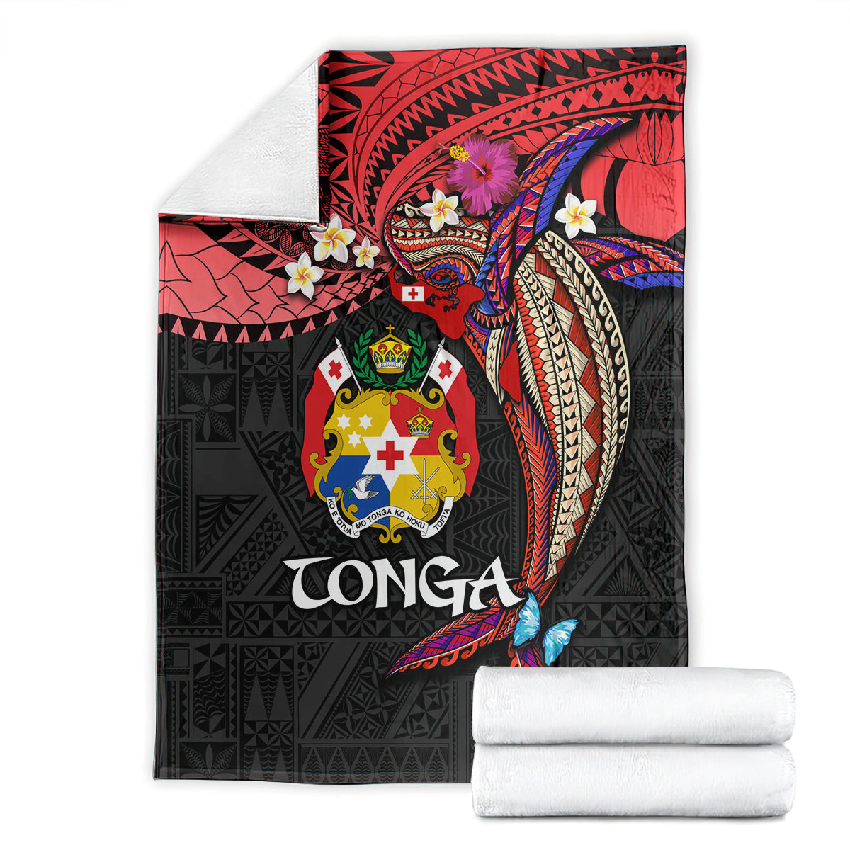Tonga Emancipation Day Blanket Ngatu Humpback Whale Polynesian Flower LT03 - Polynesian Pride