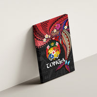 Tonga Emancipation Day Canvas Wall Art Ngatu Humpback Whale Polynesian Flower LT03 - Polynesian Pride