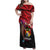 Tonga Emancipation Day Family Matching Off Shoulder Maxi Dress and Hawaiian Shirt Ngatu Humpback Whale Polynesian Flower