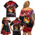 Tonga Emancipation Day Family Matching Off Shoulder Short Dress and Hawaiian Shirt Ngatu Humpback Whale Polynesian Flower