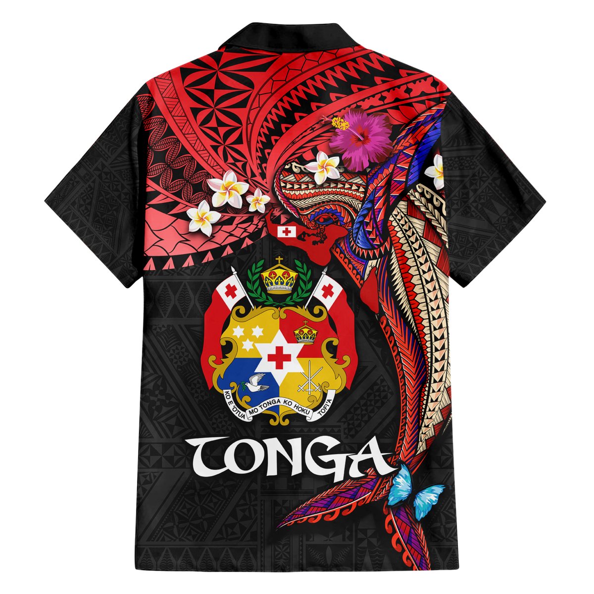 Tonga Emancipation Day Hawaiian Shirt Ngatu Humpback Whale Polynesian Flower LT03 - Polynesian Pride