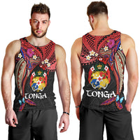 Tonga Emancipation Day Men Tank Top Ngatu Humpback Whale Polynesian Flower LT03 - Polynesian Pride