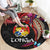 Tonga Emancipation Day Round Carpet Ngatu Humpback Whale Polynesian Flower