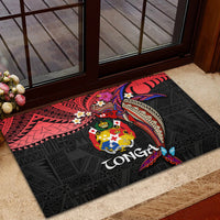 Tonga Emancipation Day Rubber Doormat Ngatu Humpback Whale Polynesian Flower LT03 - Polynesian Pride