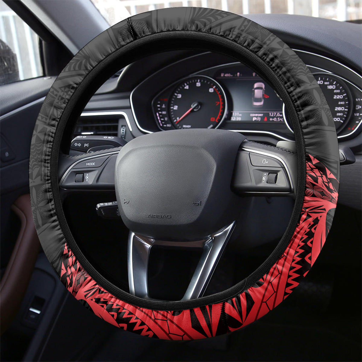 Tonga Emancipation Day Steering Wheel Cover Ngatu Humpback Whale Polynesian Flower LT03 - Polynesian Pride