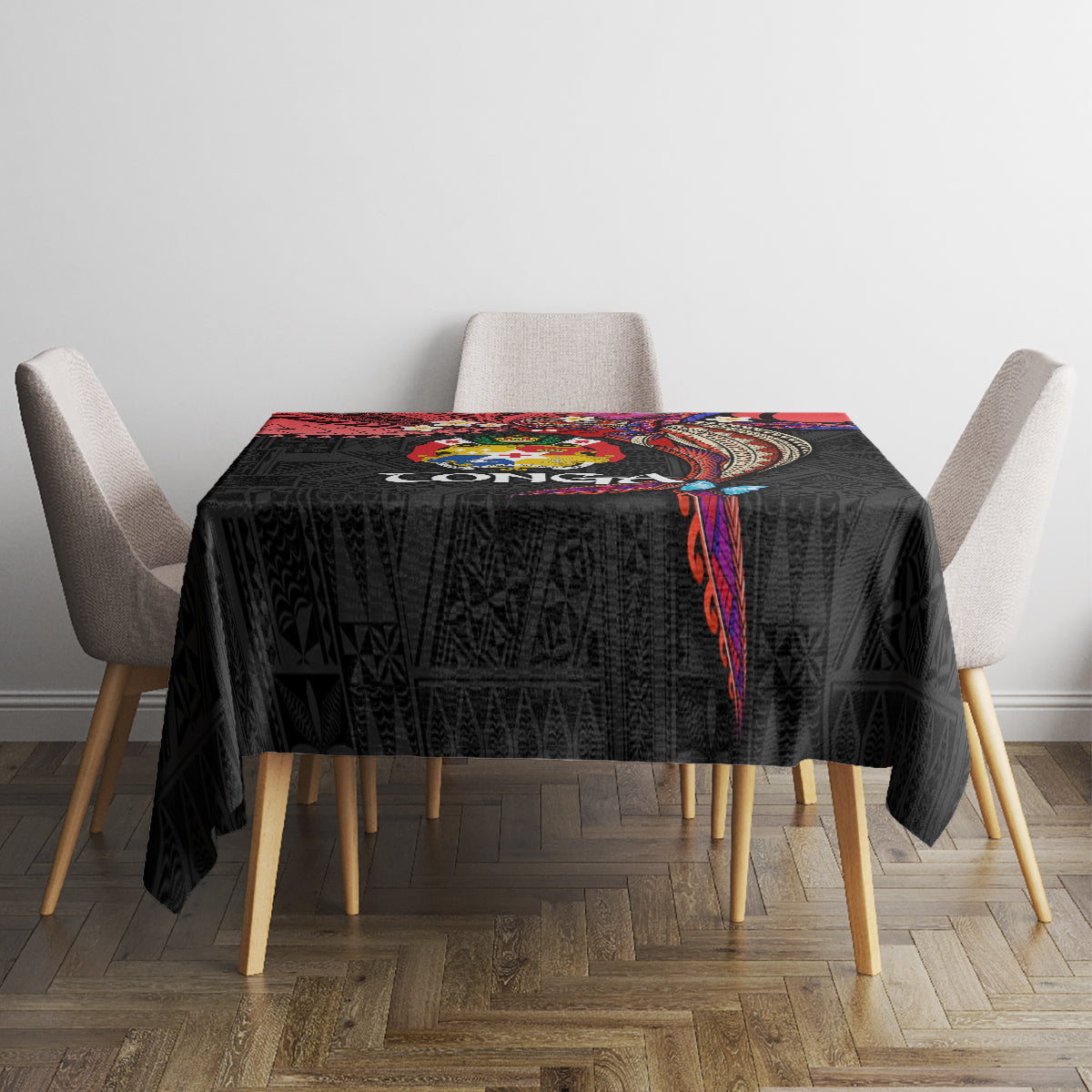 Tonga Emancipation Day Tablecloth Ngatu Humpback Whale Polynesian Flower LT03 - Polynesian Pride