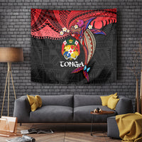 Tonga Emancipation Day Tapestry Ngatu Humpback Whale Polynesian Flower LT03 - Polynesian Pride