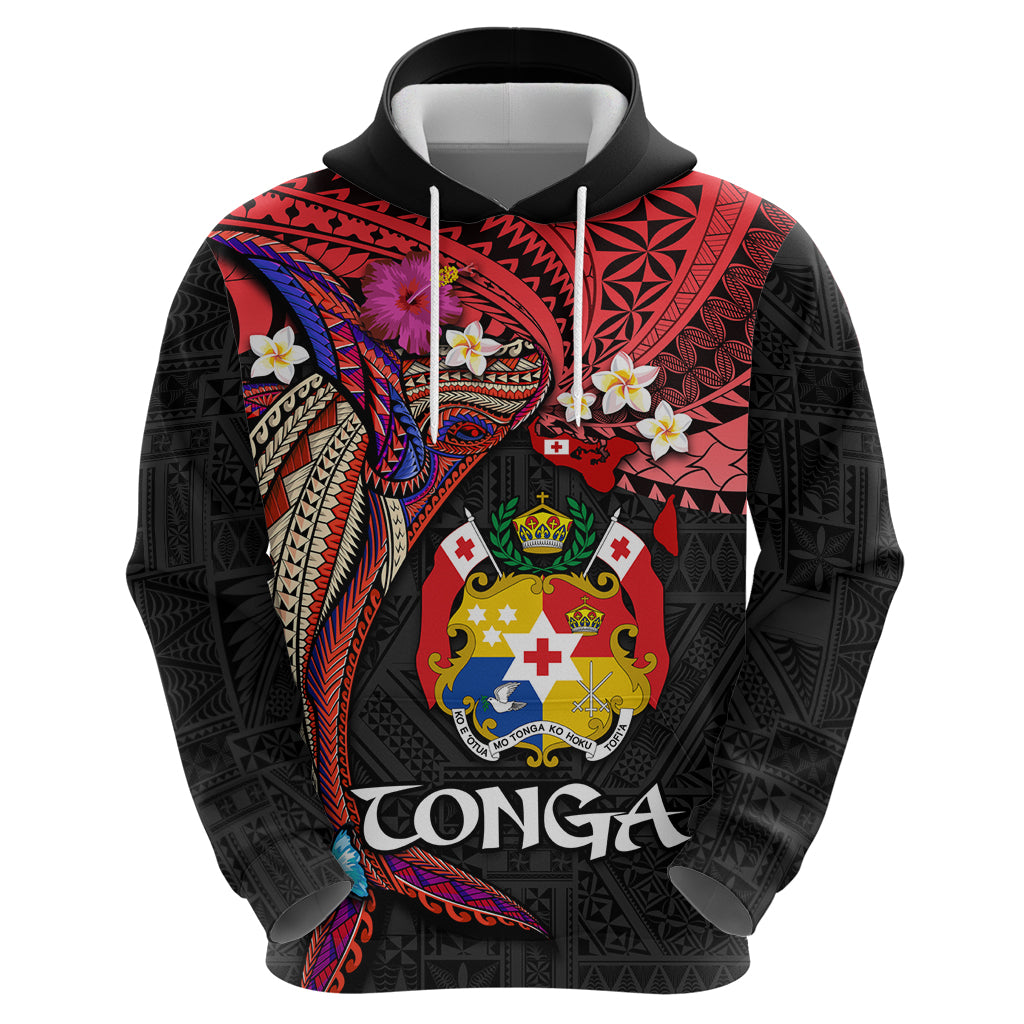 Tonga Emancipation Day Zip Hoodie Ngatu Humpback Whale Polynesian Flower