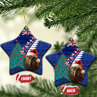 New Zealand Christmas Ceramic Ornament Kiwi Bird Santa and Silver Fern Funny Haka Dance