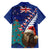 New Zealand Christmas Hawaiian Shirt Kiwi Bird Santa and Silver Fern Funny Haka Dance