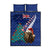 New Zealand Christmas Quilt Bed Set Kiwi Bird Santa and Silver Fern Funny Haka Dance