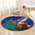 New Zealand Christmas Round Carpet Kiwi Bird Santa and Silver Fern Funny Haka Dance