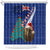 New Zealand Christmas Shower Curtain Kiwi Bird Santa and Silver Fern Funny Haka Dance