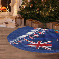 New Zealand Christmas Tree Skirt Kiwi Bird Santa and Silver Fern Funny Haka Dance