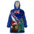 New Zealand Christmas Wearable Blanket Hoodie Kiwi Bird Santa and Silver Fern Funny Haka Dance