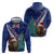 New Zealand Christmas Zip Hoodie Kiwi Bird Santa and Silver Fern Funny Haka Dance