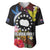 Cook Islands Independence Day Baseball Jersey Maroro and Kakaia with Hibiscus Flower Polynesian Pattern