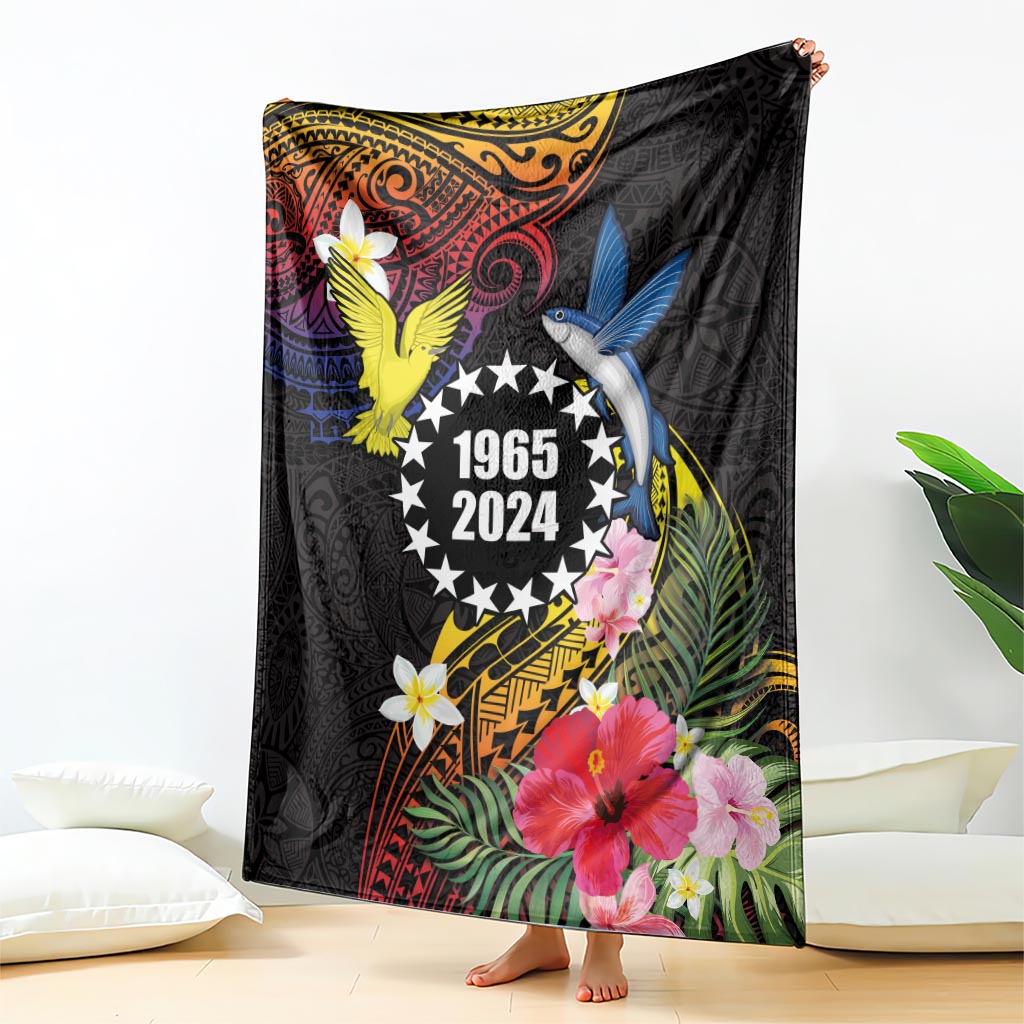 Cook Islands Independence Day Blanket Maroro and Kakaia with Hibiscus Flower Polynesian Pattern LT03 - Polynesian Pride