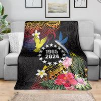 Cook Islands Independence Day Blanket Maroro and Kakaia with Hibiscus Flower Polynesian Pattern LT03 - Polynesian Pride