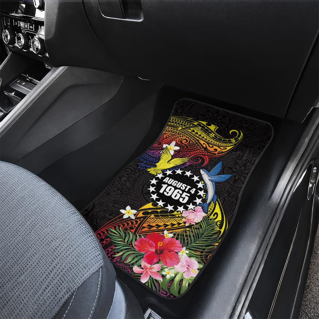 Cook Islands Independence Day Car Mats Maroro and Kakaia with Hibiscus Flower Polynesian Pattern LT03 - Polynesian Pride