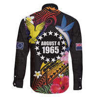 Cook Islands Independence Day Family Matching Long Sleeve Bodycon Dress and Hawaiian Shirt Maroro and Kakaia with Hibiscus Flower Polynesian Pattern LT03 - Polynesian Pride