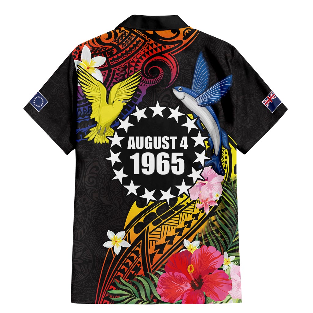 Cook Islands Independence Day Family Matching Mermaid Dress and Hawaiian Shirt Maroro and Kakaia with Hibiscus Flower Polynesian Pattern