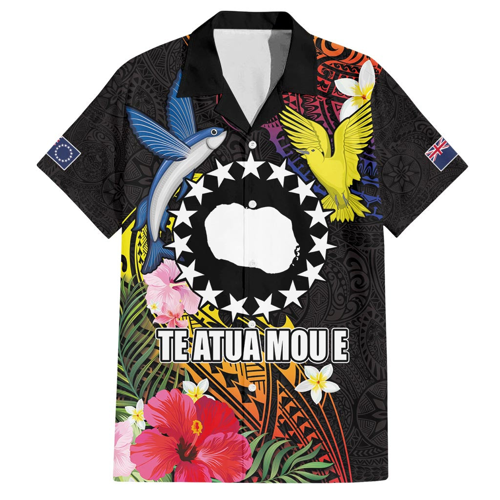 Cook Islands Independence Day Family Matching Tank Maxi Dress and Hawaiian Shirt Maroro and Kakaia with Hibiscus Flower Polynesian Pattern