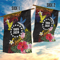 Cook Islands Independence Day Garden Flag Maroro and Kakaia with Hibiscus Flower Polynesian Pattern LT03 - Polynesian Pride