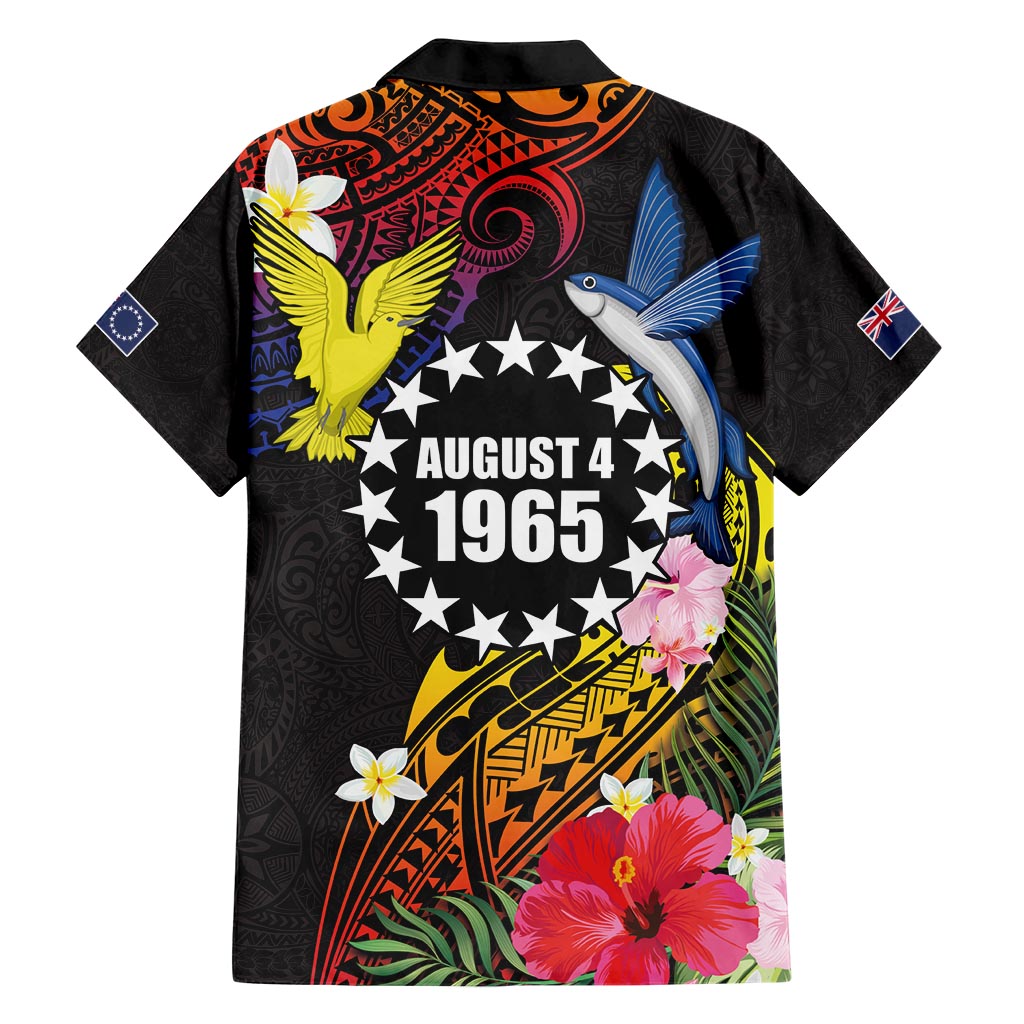 Cook Islands Independence Day Hawaiian Shirt Maroro and Kakaia with Hibiscus Flower Polynesian Pattern LT03 - Polynesian Pride