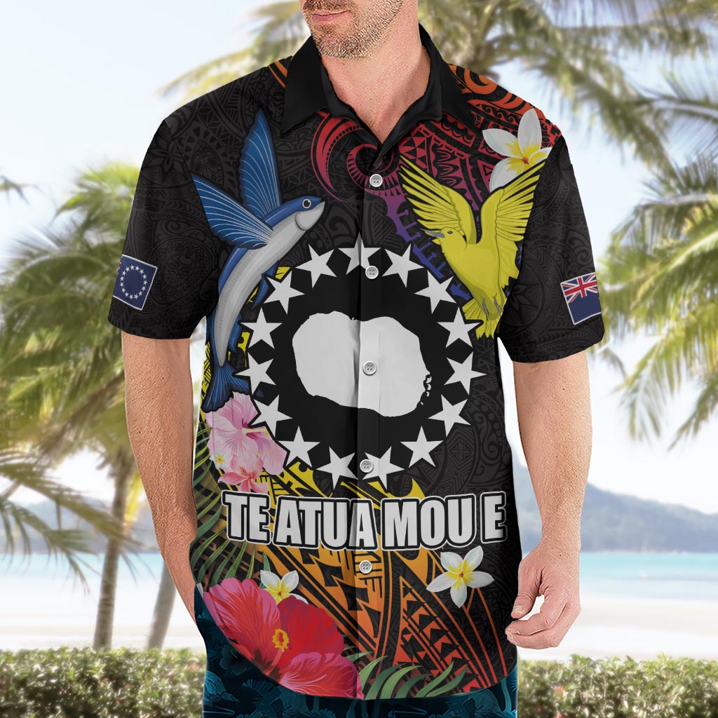 Cook Islands Independence Day Hawaiian Shirt Maroro and Kakaia with Hibiscus Flower Polynesian Pattern LT03 - Polynesian Pride