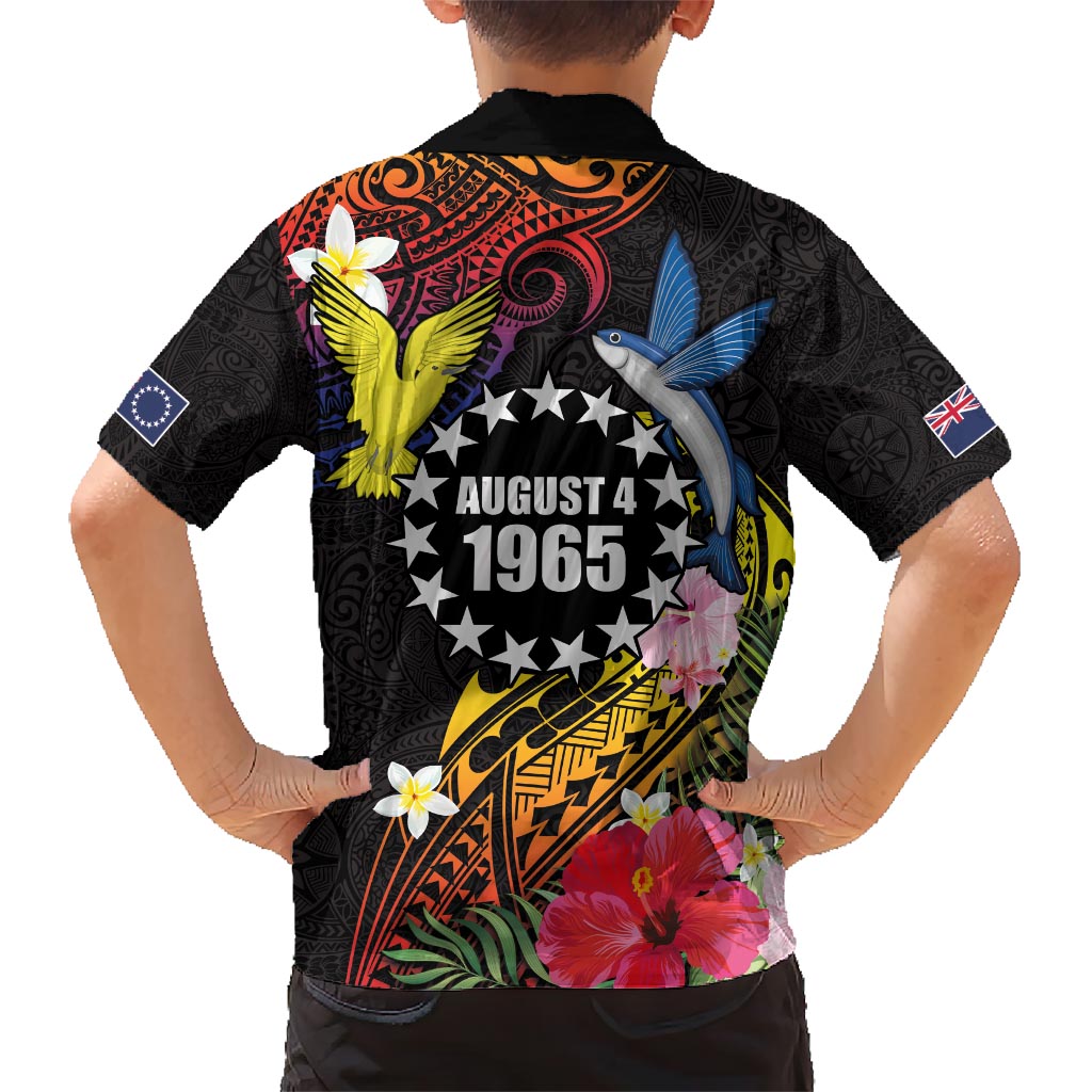 Cook Islands Independence Day Hawaiian Shirt Maroro and Kakaia with Hibiscus Flower Polynesian Pattern LT03 - Polynesian Pride