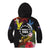 Cook Islands Independence Day Kid Hoodie Maroro and Kakaia with Hibiscus Flower Polynesian Pattern