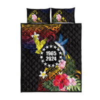 Cook Islands Independence Day Quilt Bed Set Maroro and Kakaia with Hibiscus Flower Polynesian Pattern LT03 - Polynesian Pride