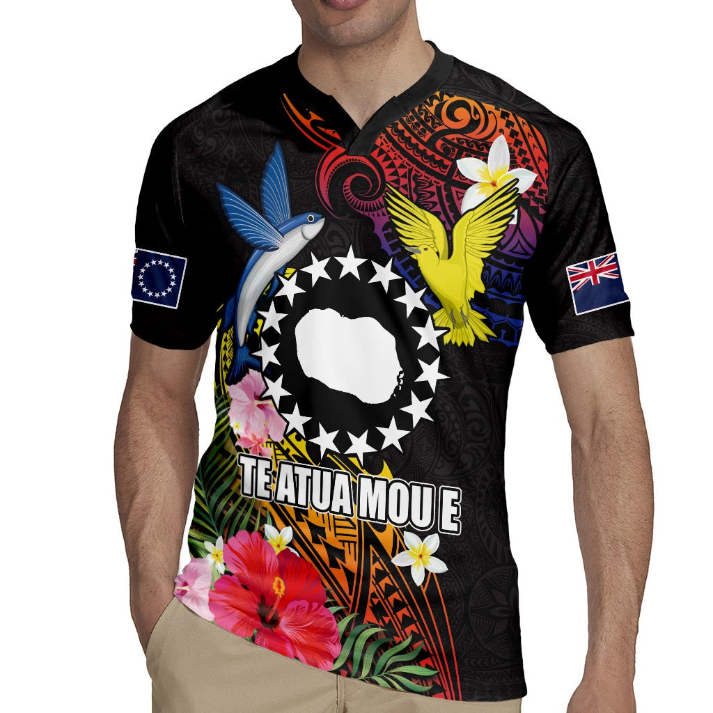 Cook Islands Independence Day Rugby Jersey Maroro and Kakaia with Hibiscus Flower Polynesian Pattern LT03 - Polynesian Pride