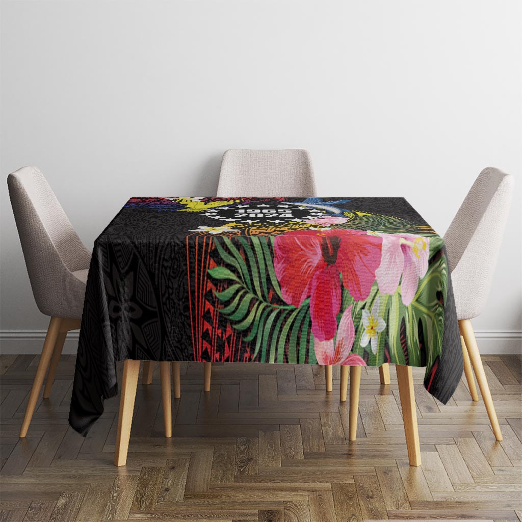 Cook Islands Independence Day Tablecloth Maroro and Kakaia with Hibiscus Flower Polynesian Pattern LT03 - Polynesian Pride
