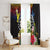 Cook Islands Independence Day Window Curtain Maroro and Kakaia with Hibiscus Flower Polynesian Pattern