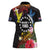 Cook Islands Independence Day Women Polo Shirt Maroro and Kakaia with Hibiscus Flower Polynesian Pattern