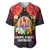 French Polynesia Bastille Day Baseball Jersey Tiare Flower and National Seal Polynesian Pattern