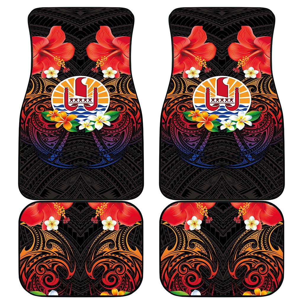 French Polynesia Bastille Day Car Mats Tiare Flower and National Seal Polynesian Pattern LT03 - Polynesian Pride