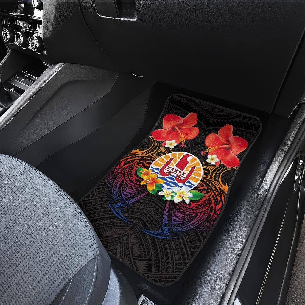 French Polynesia Bastille Day Car Mats Tiare Flower and National Seal Polynesian Pattern LT03 - Polynesian Pride