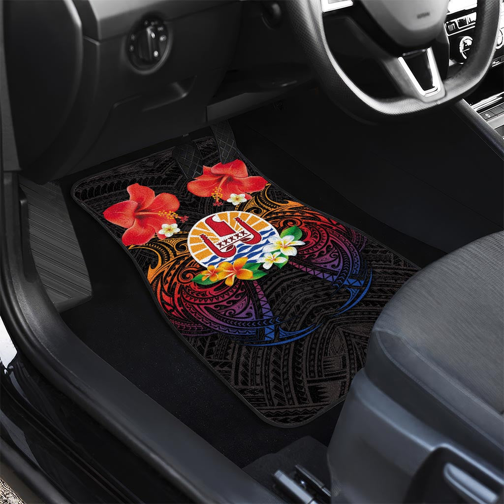 French Polynesia Bastille Day Car Mats Tiare Flower and National Seal Polynesian Pattern LT03 - Polynesian Pride