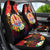 French Polynesia Bastille Day Car Seat Cover Tiare Flower and National Seal Polynesian Pattern