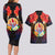 French Polynesia Bastille Day Couples Matching Long Sleeve Bodycon Dress and Hawaiian Shirt Tiare Flower and National Seal Polynesian Pattern